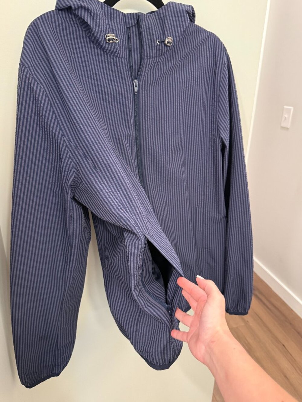 Brooks Brothers Red Fleece | Water-Repellent Seersucker Windbreaker, Blue | L